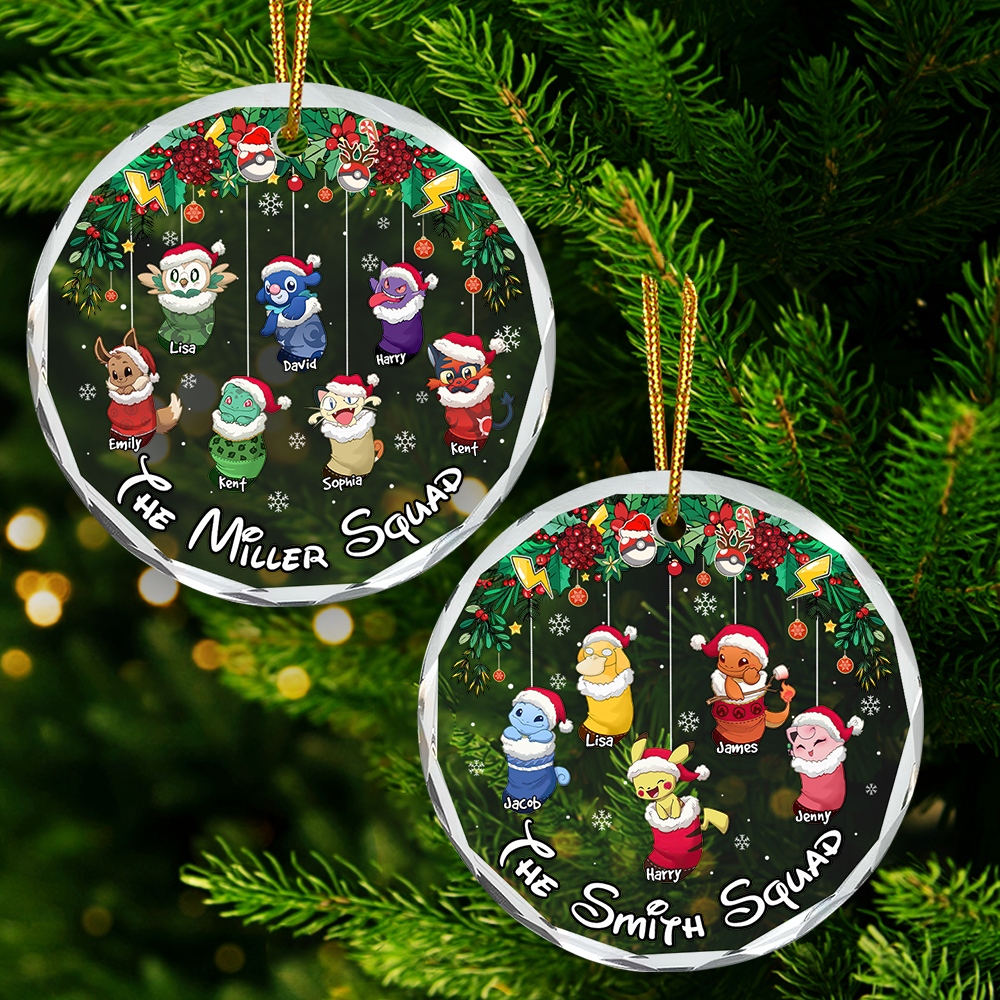 Stocking Family Ornament - Game Mascot Kids - Personalized Gifts For Game Family-Homacus