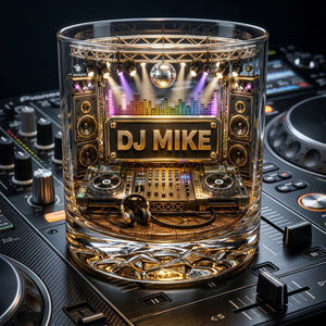 Party Beats Round Glass Personalized Gifts For Music Lovers 02NALU090626-Homacus