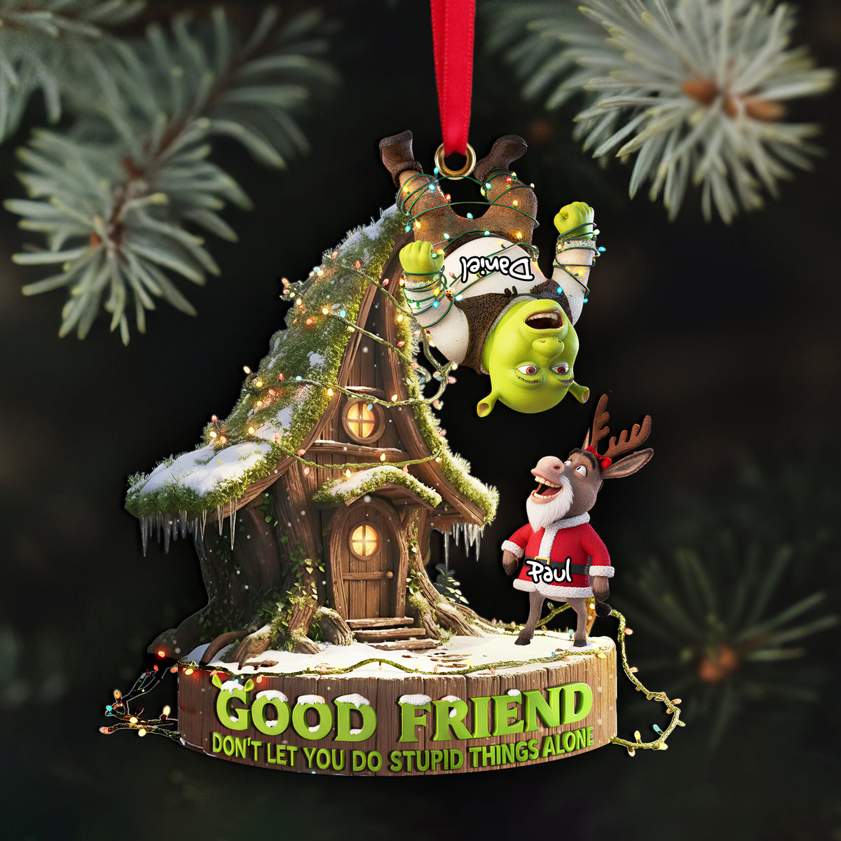 Funny Friendship Ornament - Personalized Christmas Gifts For Best Friends 04PALU260925-Homacus