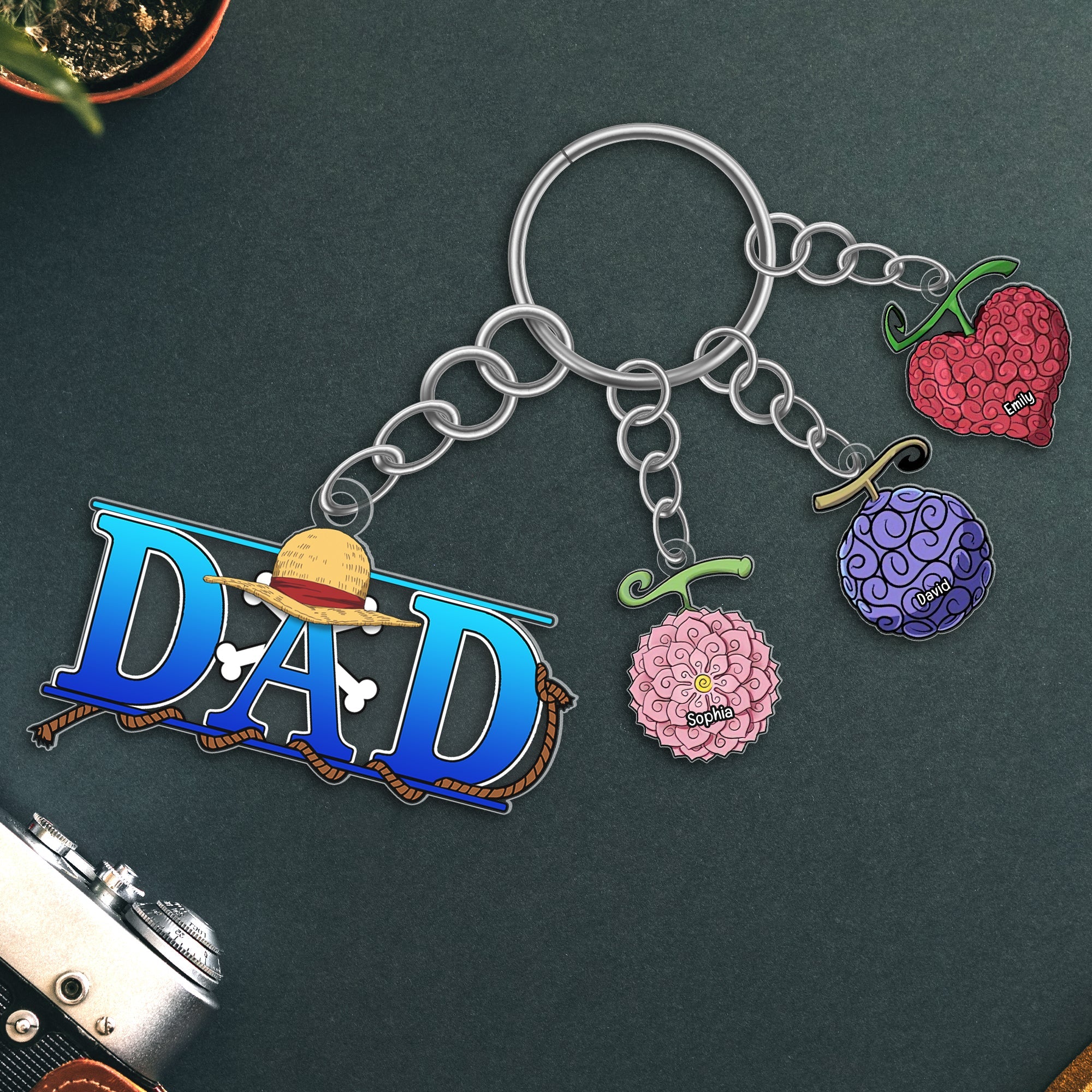 Personalized Gifts For Pirate Dad Keychain With Charms 04htqn160524-Homacus