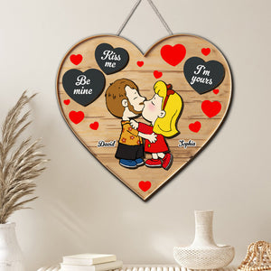 Personalized Gifts For Couple Wood Sign 01ohtn061224hg Kiss Me Be Mine I'm Yours-Homacus