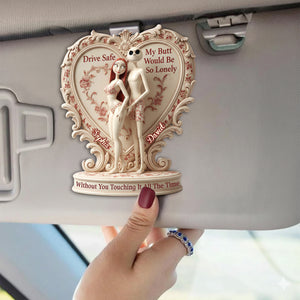 Cheeky Skeleton Couple Car Visor Clip - Personalized Gifts For Couple 01ohlu171225-Homacus