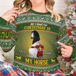 All I Want For Christmas Is My Horse, Personalized Gifts Pet Lovers Ugly Sweater 04TGMH231024TM-Homacus