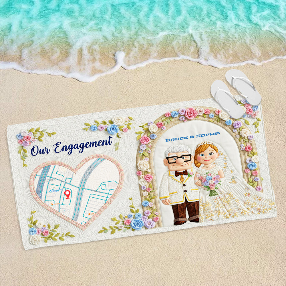 Romantic Engagement Beach Towel - Personalized Wedding Gifts For Couple 05OHLU140725-Homacus