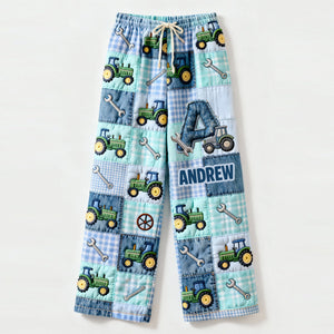 Alphabet Initial Letters Pajama Pants Personalized Gifts For Tractor Lovers 04patn160126-Homacus