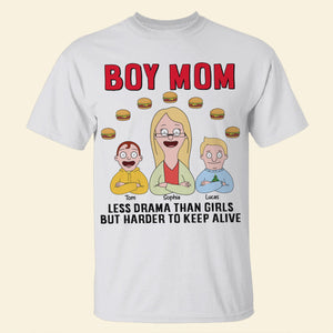 Personalized Gifts For Mom Shirt 04totn080325hg Boy Mom - Less Drama Than Girls But Harder To Keep Alive-Homacus