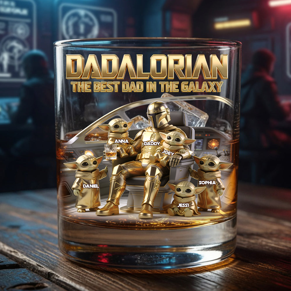 Legendary Space Dad Round Glass - Personalized Gifts For Dads 01PGLU300426-Homacus
