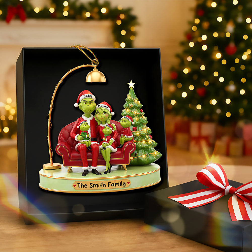 Funny Green Family Christmas Ornament - Personalized Gifts For Family 01ohqn251025-Homacus