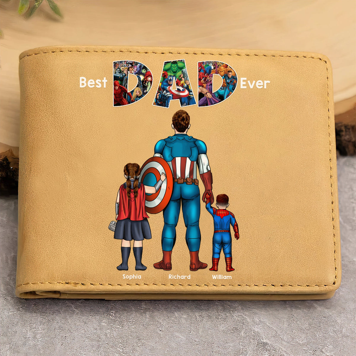 Personalized Gifts For Dad PU Leather Wallet 05QHQN040524PA-Homacus