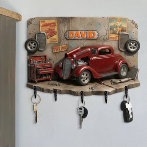 Vintage Car Garage Key Hanger - Personalized Gifts For Car Lovers 01KIQN130126-Homacus