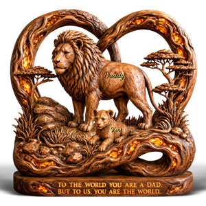 Lion Dad And Kids Acrylic Plaque - Personalized Gifts For Dad 02paqn220526-Homacus