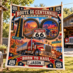 Trucking On Legendary Road Blanket - Personalized Gifts For Truckers 07halu091026-Homacus