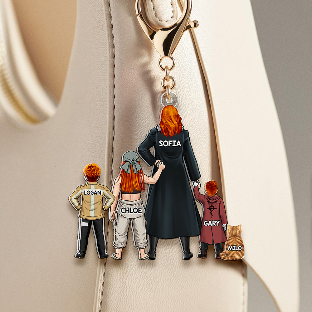 Personalized Gifts For Mom Keychain Mom And Kids 06QHHU220225HH-Homacus