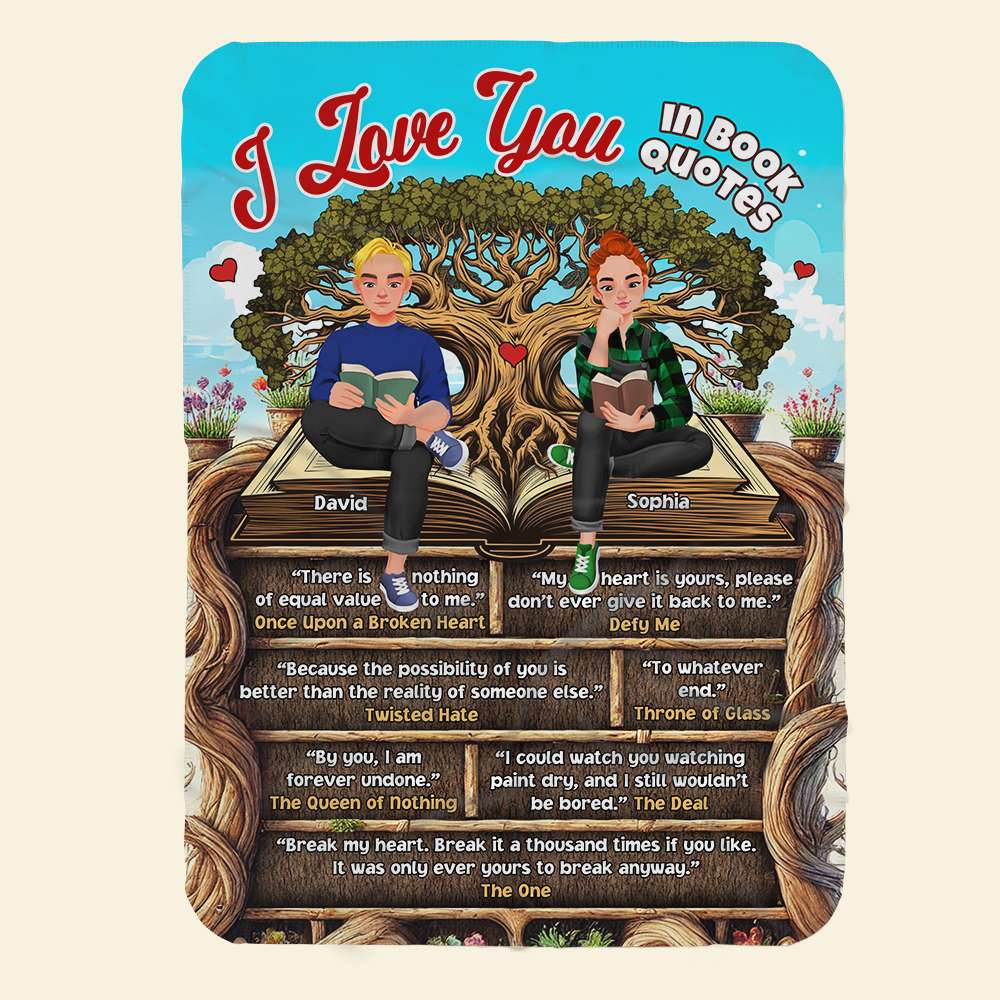 Personalized Gifts For Couple Book Lover Blanket 04TODT040125HG-Homacus
