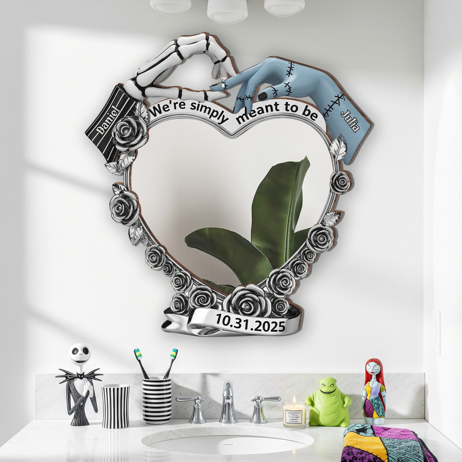 Spooky Couple Personalized Wall Hanging Mirror Gifts For Couple 03OHLU220725-Homacus