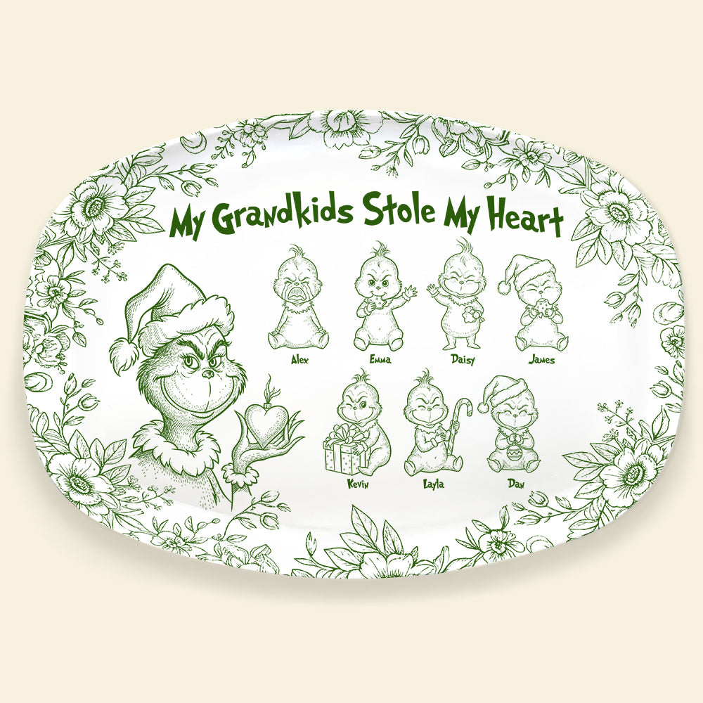 Grandma Green Monster Resign Plate - Personalized Gifts For Christmas Grandma Plate 02PGTA200925-Homacus