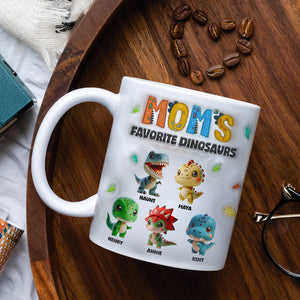 Personalized Gifts For Mom Coffee Mug Adorable Dinosaurs 02KALU060225-Homacus