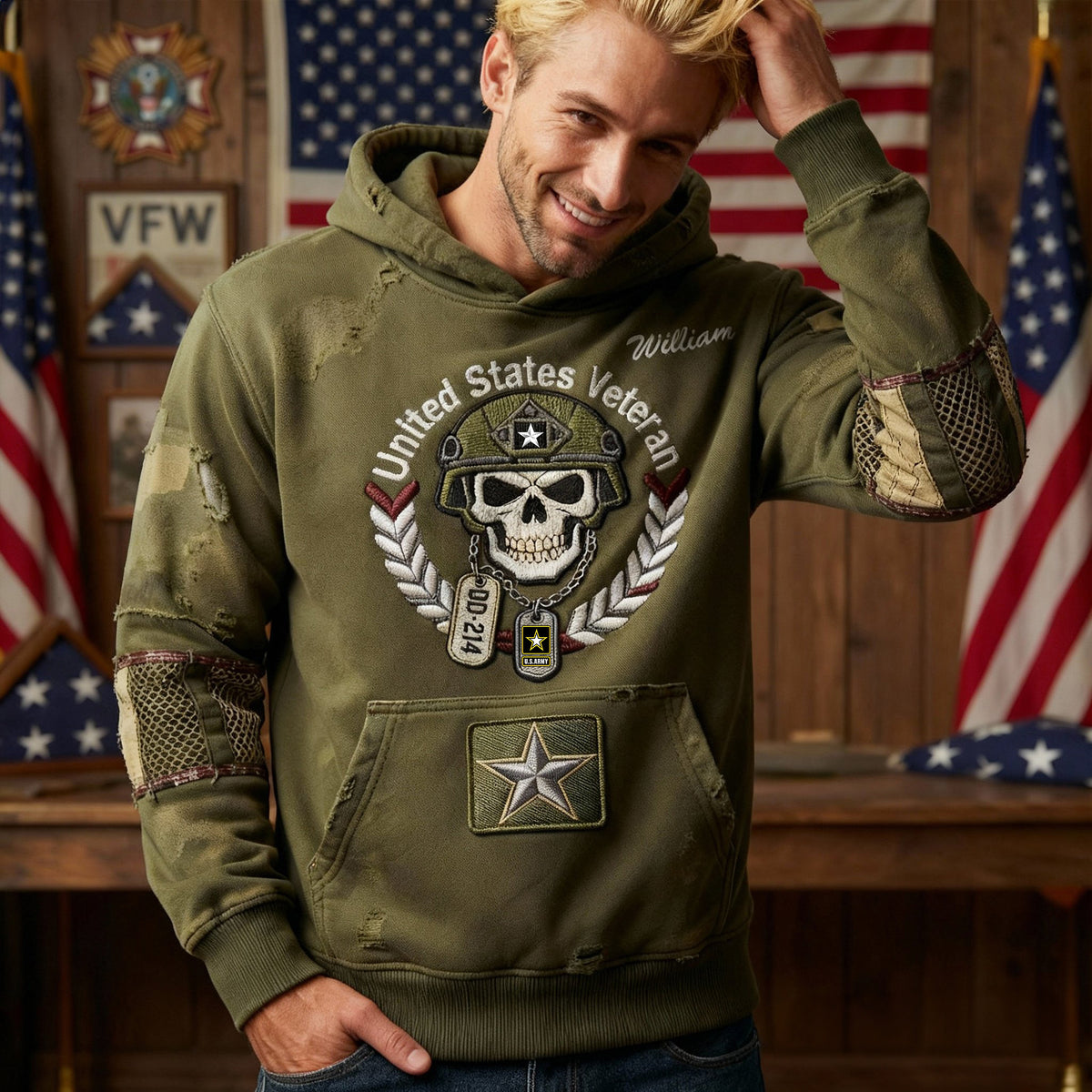 Veteran Military Tribute Hoodie - Personalized Gift For Veteran 03TGLU301225-Homacus