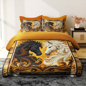 Personalized Horse Couple Quilt Bedding Set Special Line 02xqtn150125-Homacus