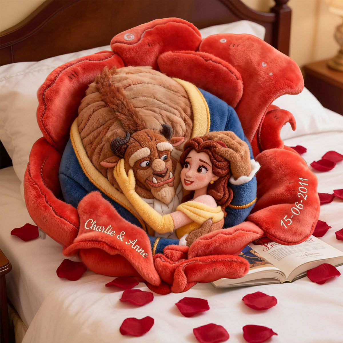 Blooming Love Shaped Pillow - Personalized Gifts For Couple 02QHLU221225-Homacus