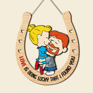 Personalized Gifts For Couple Wood Sign 04ohtn130125hg Love Is Being Lucky That I Found You-Homacus