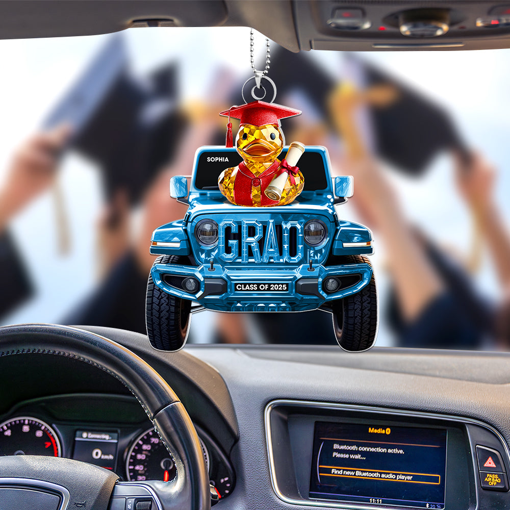 Duck Graduation Car Ornament - Personalized Gifts For Graduates 01tgqn280525-Homacus