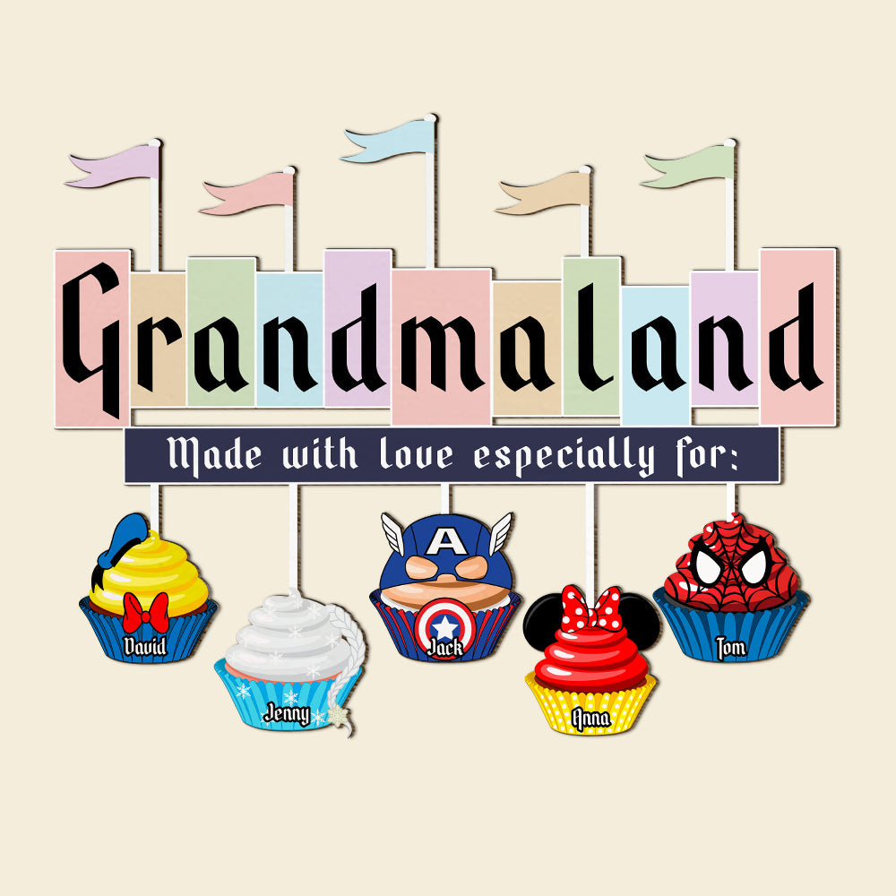 Personalized Decor Gifts For Grandma's Kitchen Wood Sign Made With Love 02qhtn060224qnpa Mother's Day Gifts-Homacus