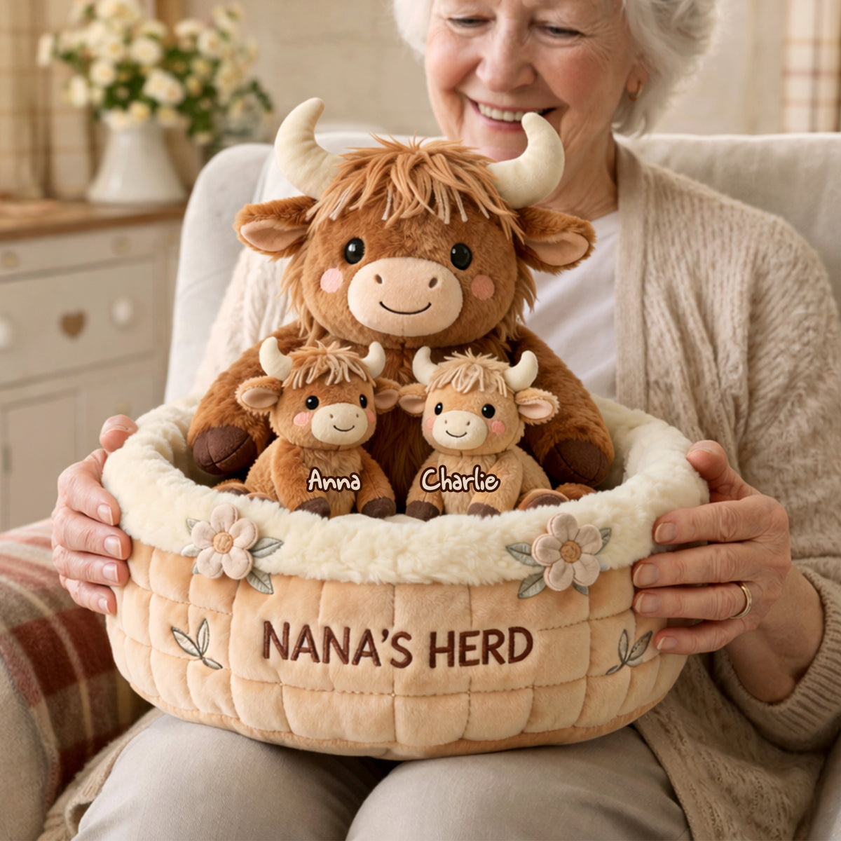 Cute Highland Cow Custom Pillow - Personalized Gifts For Grandma 05NALU280226-Homacus