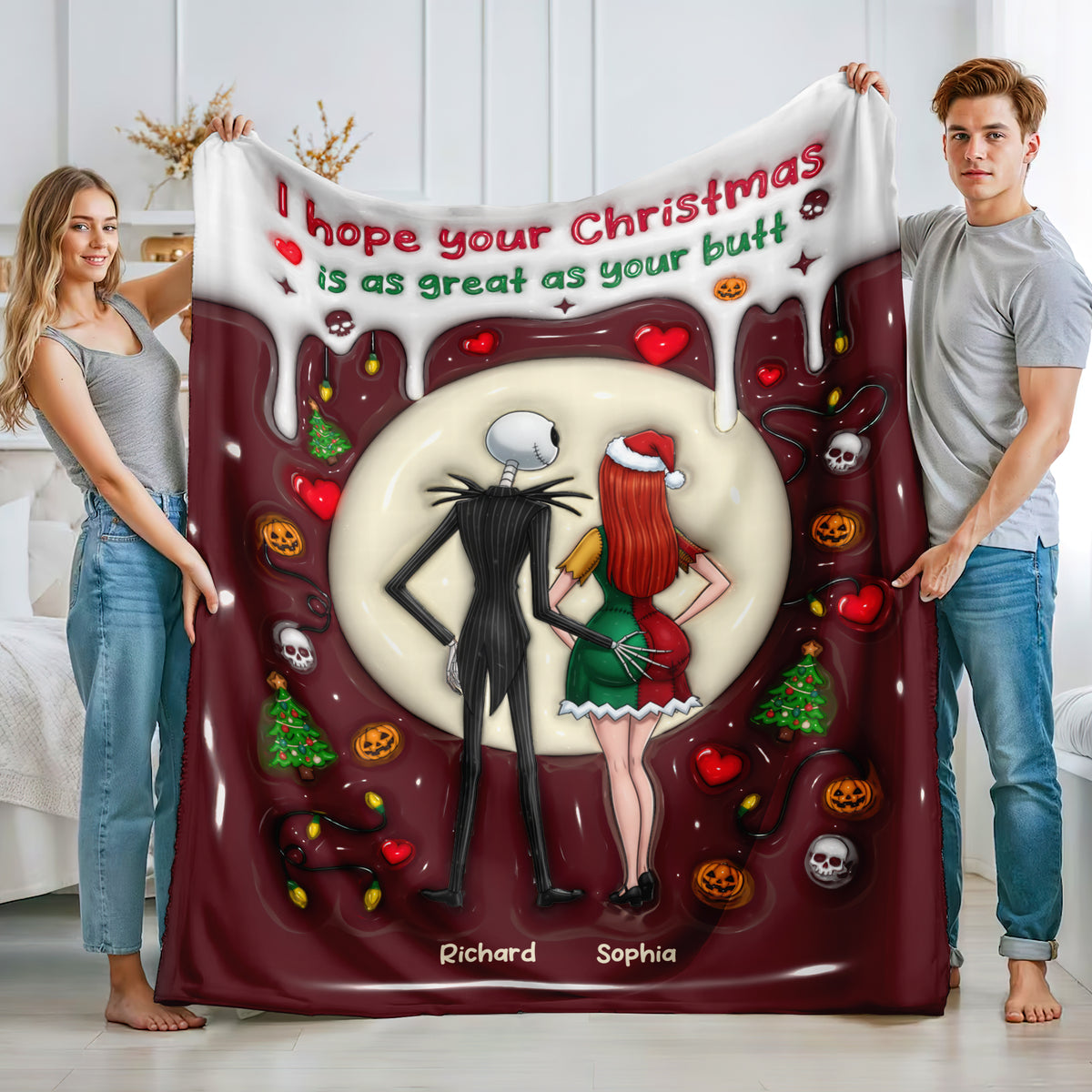 Naughty Couple Blanket - Personalized Gifts For Couples 05NAQN031125-Homacus