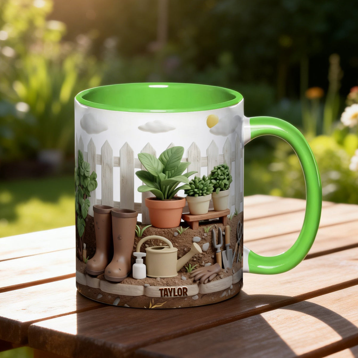 Gardening Scene Accent Mug – Personalized Gifts For Garden Lovers 03kilu080126-Homacus
