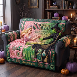 Pink & Green Quilted Sofa Cover - Personalized Gifts For Witch Lovers 01qhqn150826-Homacus