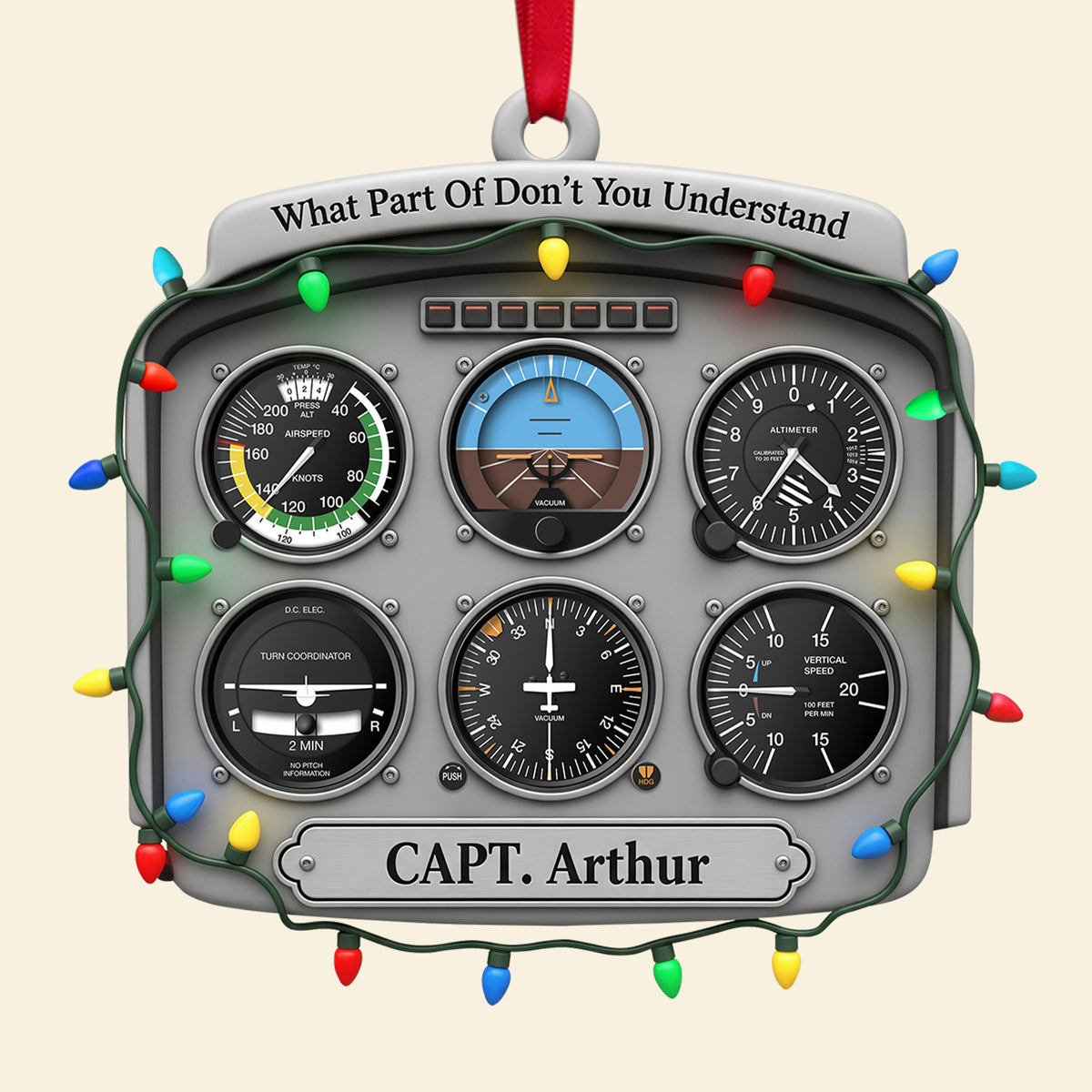 Personalized Gifts For Pilot Christmas Ornament 01hutn120925 Flight Instruments Six Pack-Homacus