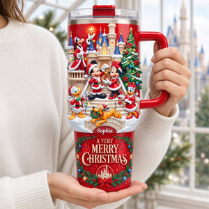 Very Merry Christmas 40oz Tumbler With Handle - Personalized Gifts For Christmas Tumbler 08TYQN061026-Homacus