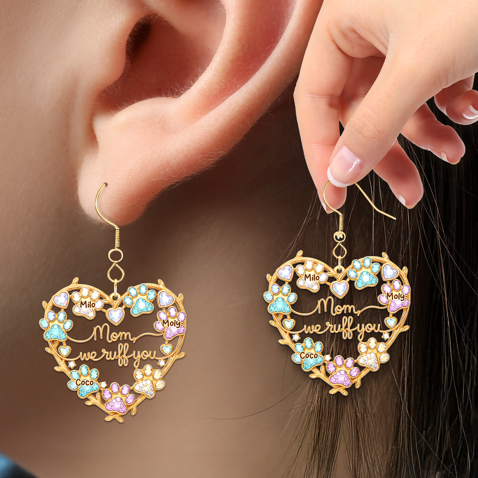 Cute Pawl Acrylic Earrings - Personalized Gifts For Dog Lovers 01qhpu300625-Homacus