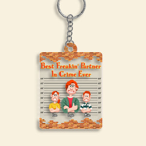 Personalized Gifts For Mom Keychain Mother's Day Best Partner In Crime 03KAMH030325PA-Homacus