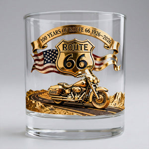 100 Years Of Route Personalized Gifts For Bikers 11oz Round Glass 03natn040226-Homacus