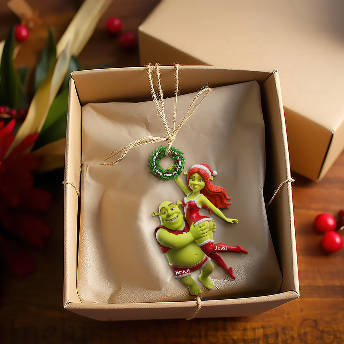 Joyful Green Couple Ornament - Personalized Gifts For Couples 02OHLU071025-Homacus