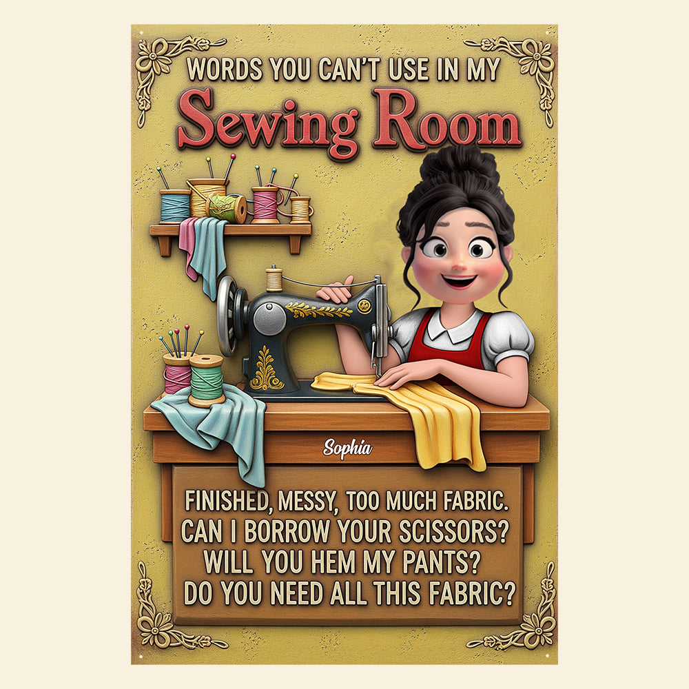 Personalized Funny Gifts For Sewing Lovers Metal Sign 01natn051225-Homacus