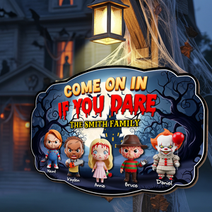 Haunted Family Wood Sign - Personalized Gifts For Family 01PGLU130825-Homacus