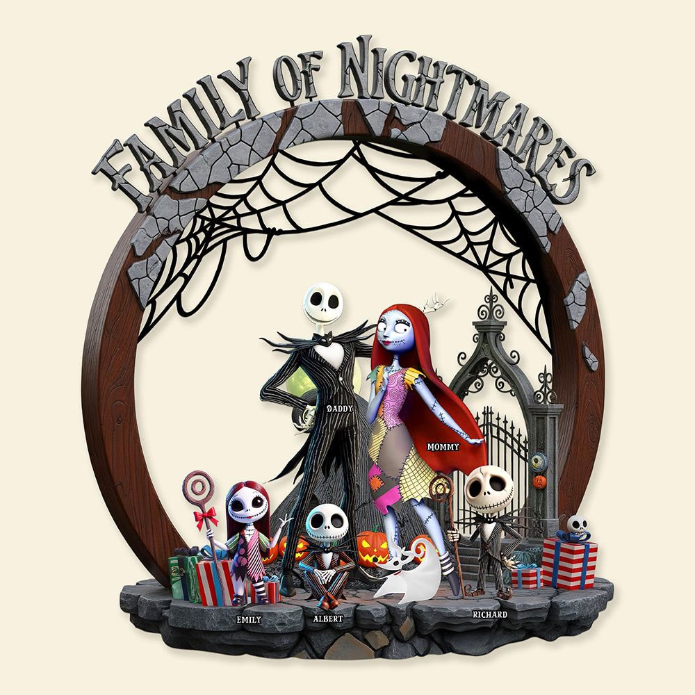 Horror Family Wood Sign - Personalized Halloween Gifts For Family 01ohqn250825-Homacus