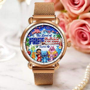 The Land Of Freedom Mesh Strap Quartz Watch - Personalized Anniversary Gift 01PAQN060626-Homacus
