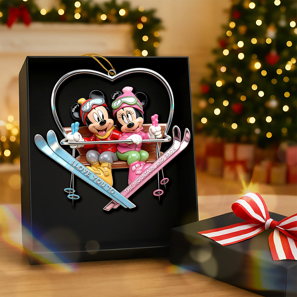 Cute Skiing Couple Acrylic Ornament - Personalized Gifts For Skiing Couple 03QHQN101125-Homacus