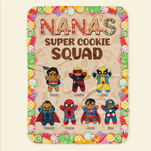 Personalized Christmas Gifts For Grandma Blanket, Super Cookie Squad 02kapu111024-Homacus