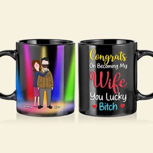 Personalized Gifts For Couple Coffee Mug Congrats On Becoming My Wife You Lucky 03OHMH060225HG-Homacus