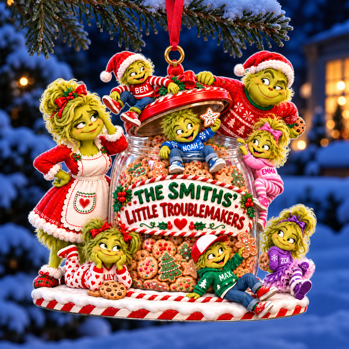 Little Troublemakers Family Ornament - Personalized Christmas Gifts 03haqn211026-Homacus