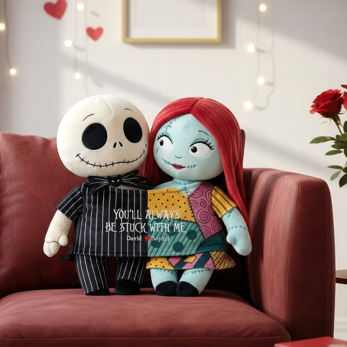 Spooky Cute Couple Custom Shape Pillow – Personalized Gifts for Couples 04qhqn251125