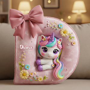 Unicorn Custom Shape Pillow Personalized Gifts For Kid 05PGDT171125-Homacus