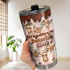 Personalized Gifts For Grandma Tumbler 02xqmh080225 Grandma's Favorite Sloths-Homacus