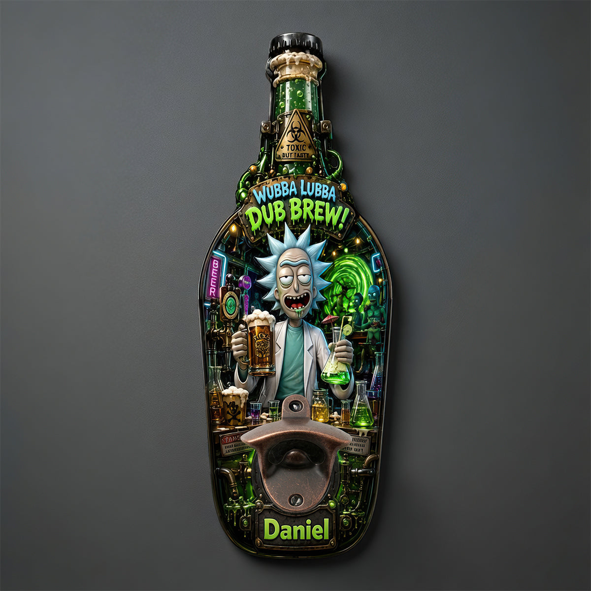 Crazy Scientist Wooden Wall Hanging Bottle Opener - Personalized Gifts 02hadt200726-Homacus