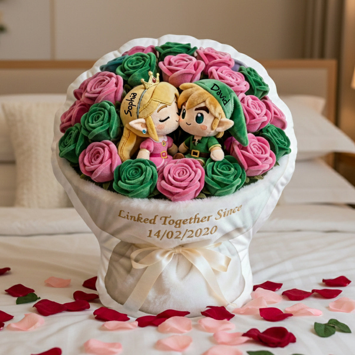 Blooming Hearts Shape Pillow - Personalized Gifts For Couple 04TGLU020226-Homacus